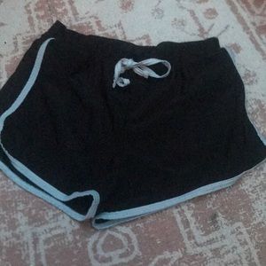 Black and White Shein Swim Shorts